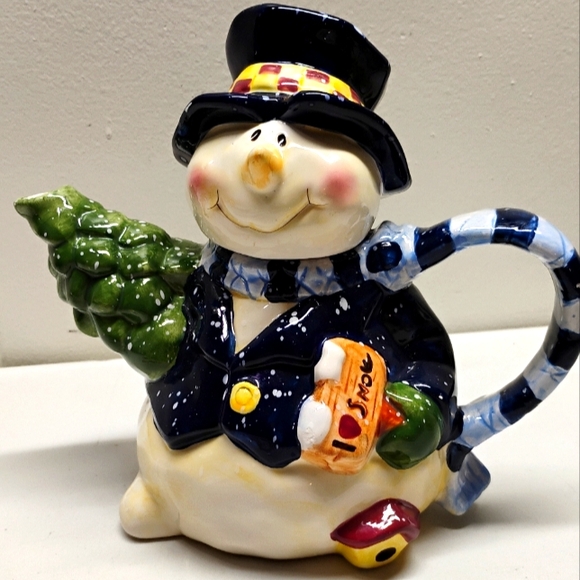 VTG. Ceramic Snowman Teapot Heartfelt Kitchen Creations  Christmas Holidays - Picture 1 of 12